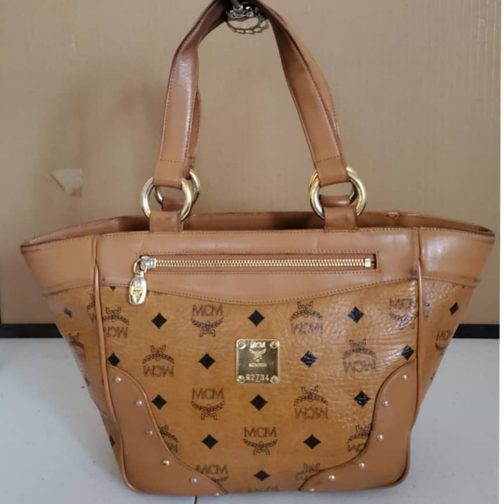 MCM Cognac Visetos Handbag